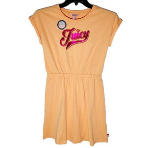 CUTE NWT Juicy Couture Orange Melon Sequin Logo Dress Girls Size XL 16